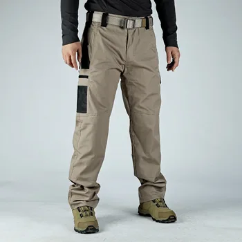 Тактические брюки Мужские Водонепроницаемые боевые износостойкие армейские брюки Мужские хлопковые повседневные брюки-карго Мужские джоггеры 3XL Черные