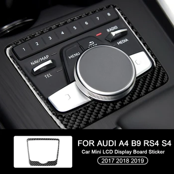 Для Audi A4 B9 RS4 S4 2017 2018 2019 Авто Интерьер Автомобиля Из Углеродного Волокна Мини ЖК-Дисплей Доска Наклейка Украшение Отделка Наклейка Для Укладки