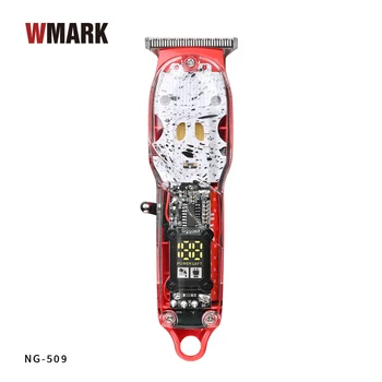 WMARK NG-508/NG-509 Прозрачный триммер для деталей стиля Профессиональная перезаряжаемая машинка для стрижки 6500 об / мин со светодиодным дисплеем батареи