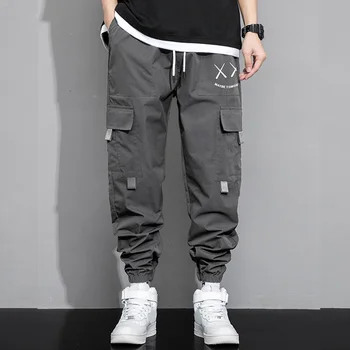 Осенние мужские повседневные брюки 2023, персонализированные трендовые универсальные брюки для спецодежды, уличные брюки-карго для мужчин в стиле хип-хоп